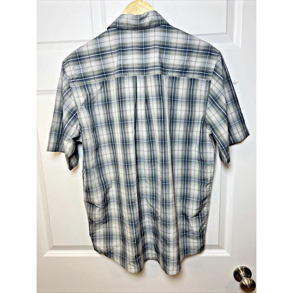 Wrangler ATG Plaid Button Up Shirt Men's Medium Mesh Yoke Poly Nylon Quick Dry - Picture 2 of 10